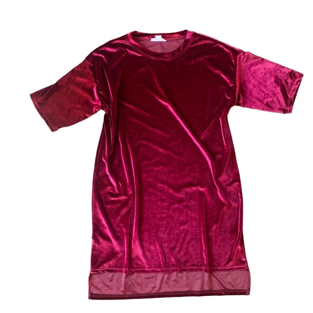 Love Riche maroon velour tshirt dress size small